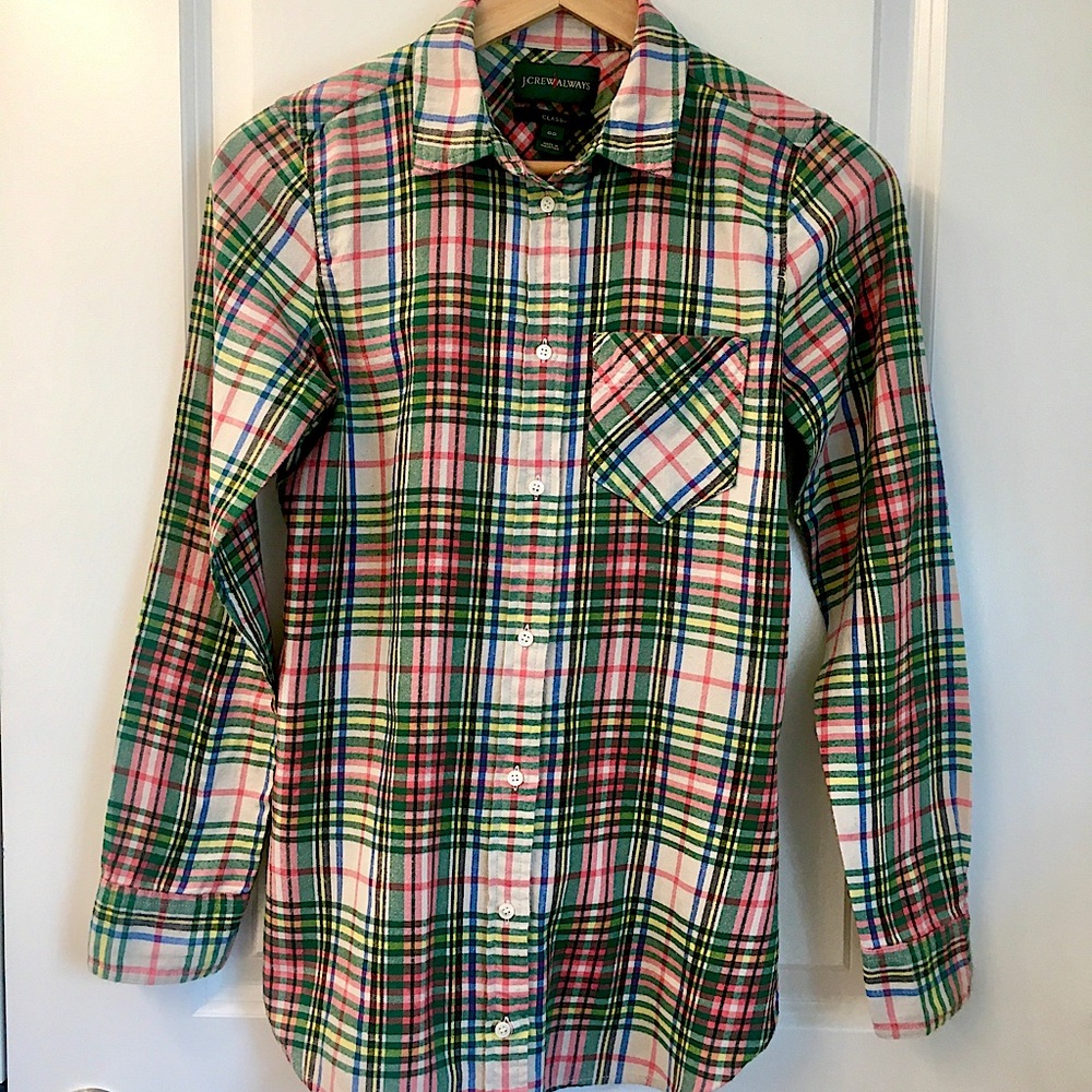 J. Crew plaid flannel shirt Sz.00